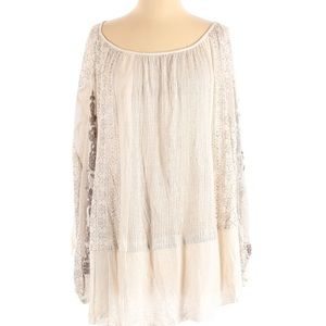 Free People Top Long Sleeve Scoop Neck Boho